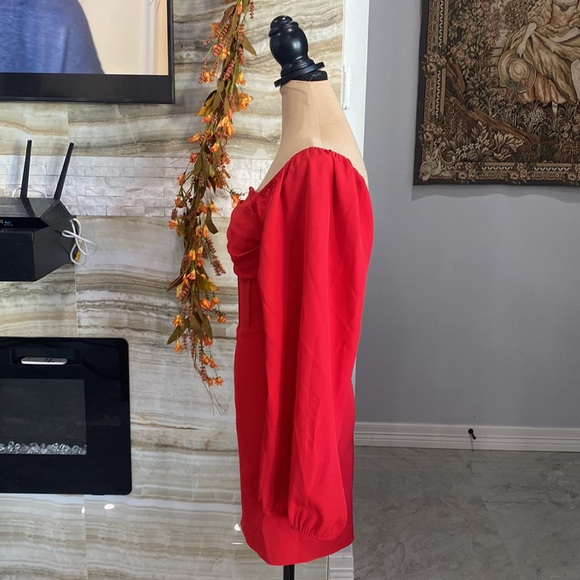 Princess Polly red cowl neck long sleeve dress. - Picture 4 of 10